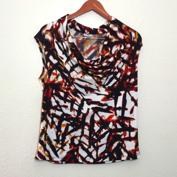 SLIGHTLY USED WORTHINGTON PETITE STRETCH SIZE PM PATTERN SHIRT - Picture 1 of 8